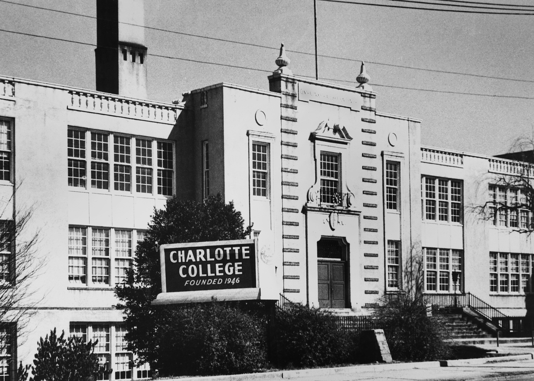 Original location of Charlotte College, in downtown Charlotte. CPCC now occupies the building.