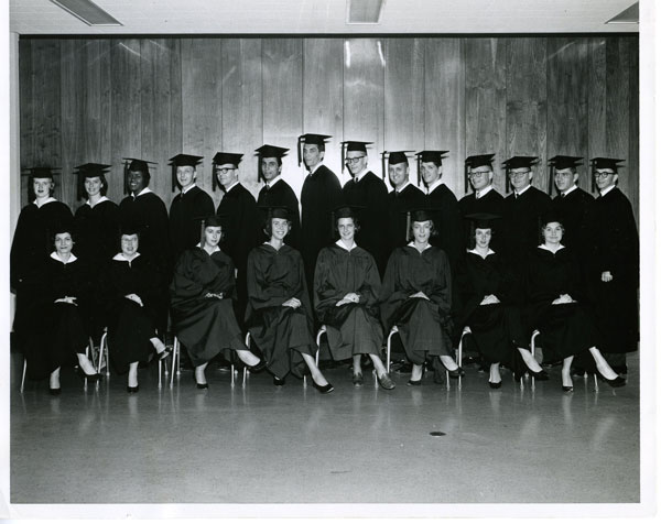 Graduation Class of 1965, first senior class at Charlotte College.
