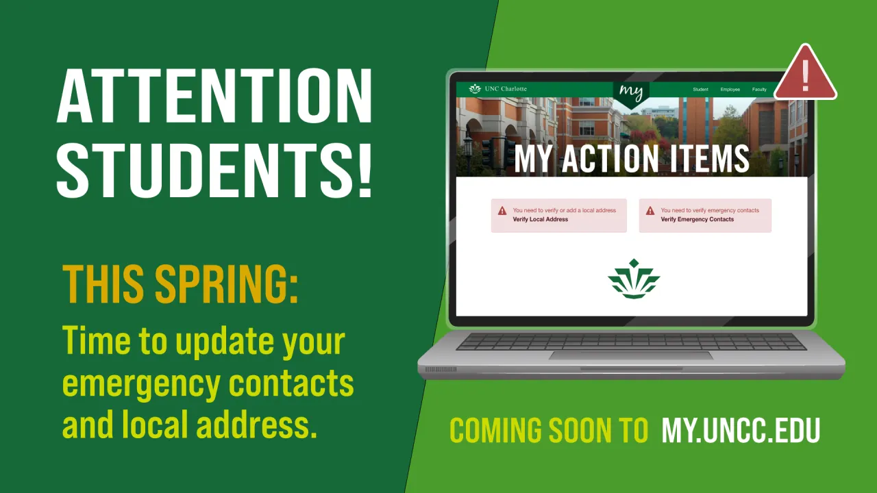 Update emergency contact information on my.uncc.edu