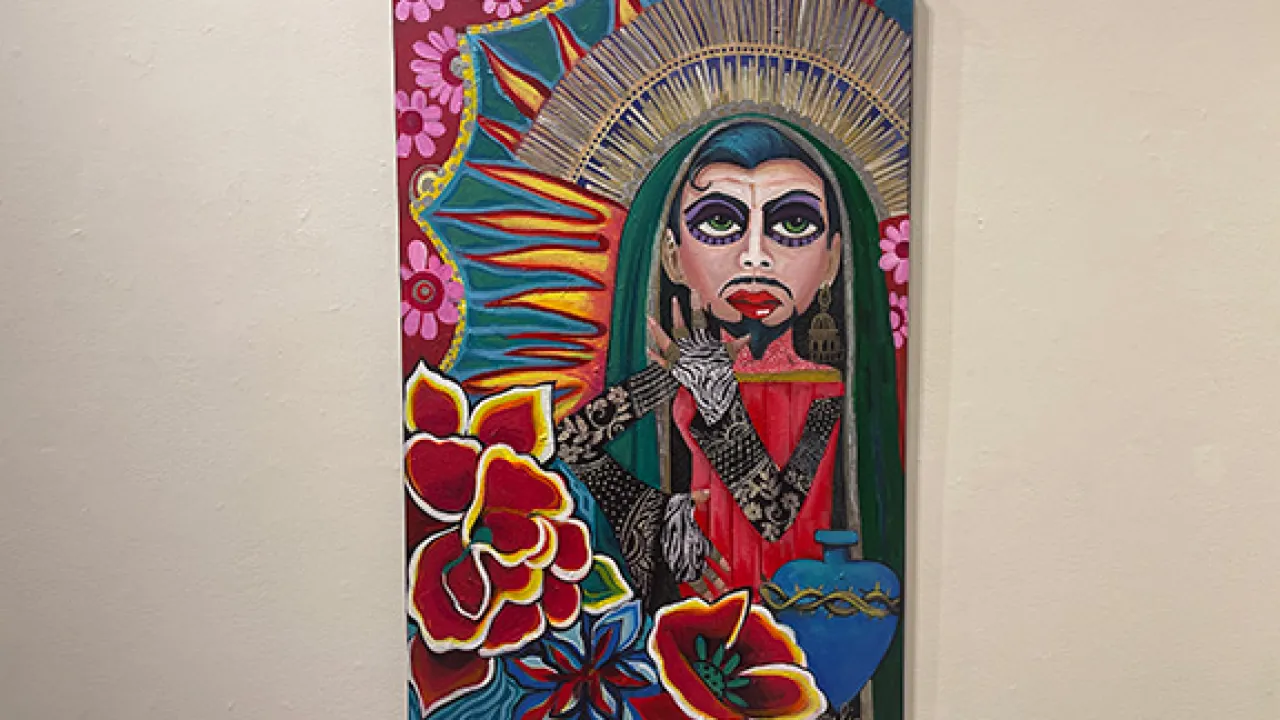 Colorful painting for Day of the Dead