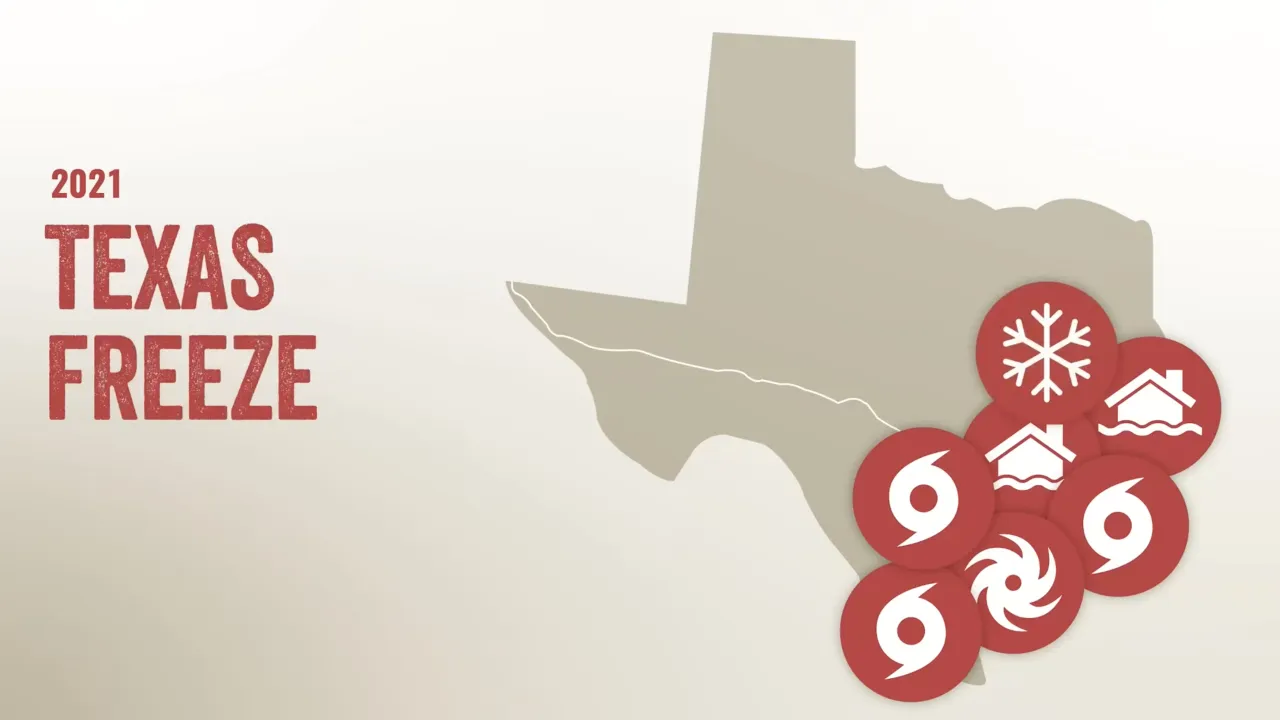 Screenshot of Disaster Road video showing amount of crises in Texas.