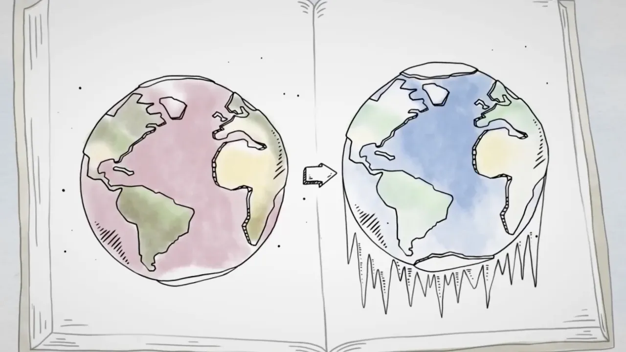 A screenshot from Climate Change 101 showing the impact of global warming.