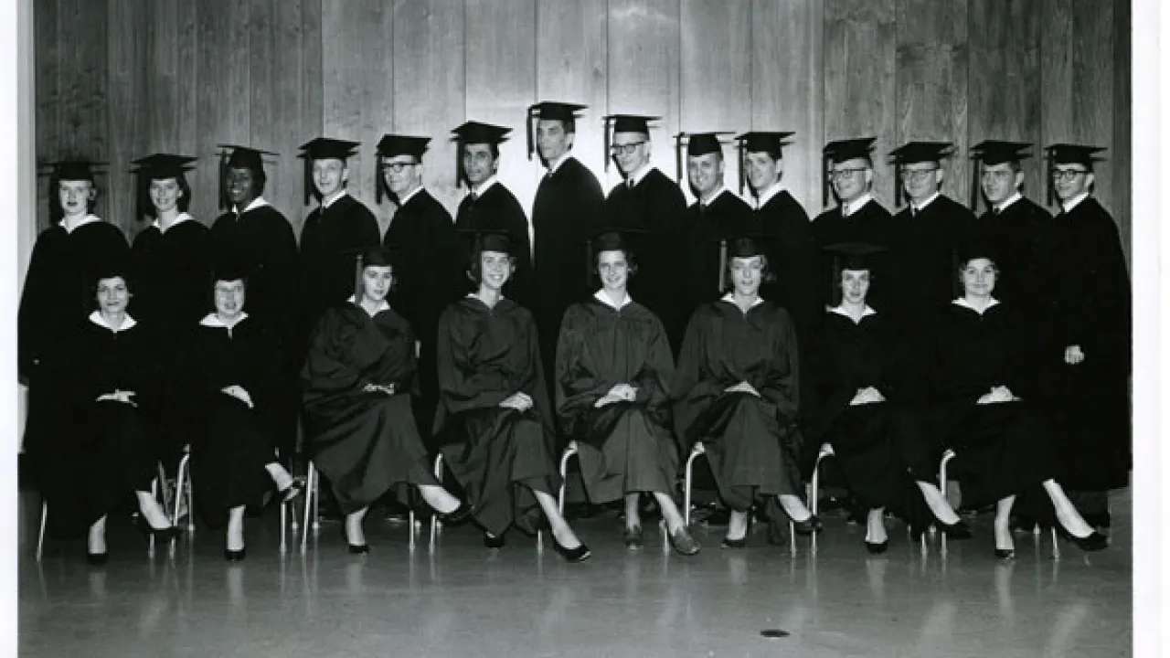 Graduation Class of 1965, first senior class at Charlotte College.