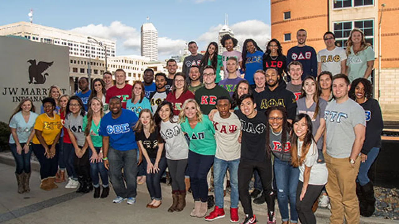 Large group photo consisting of Greek Life Leadership