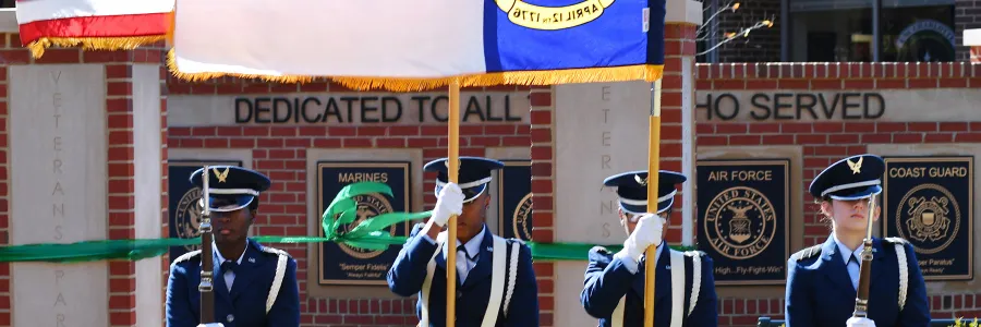 ROTC Members Holding Flags