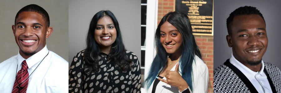 Kenan Moore, Anvi Tirunagari, Sasha Shembur and Unique Kumtap smiling