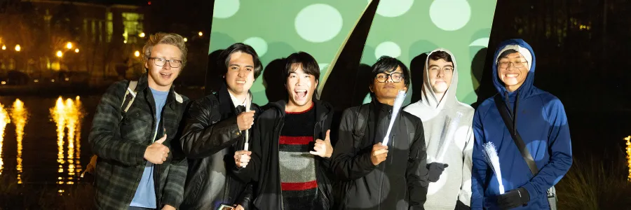 Students at Light Up The Lake event