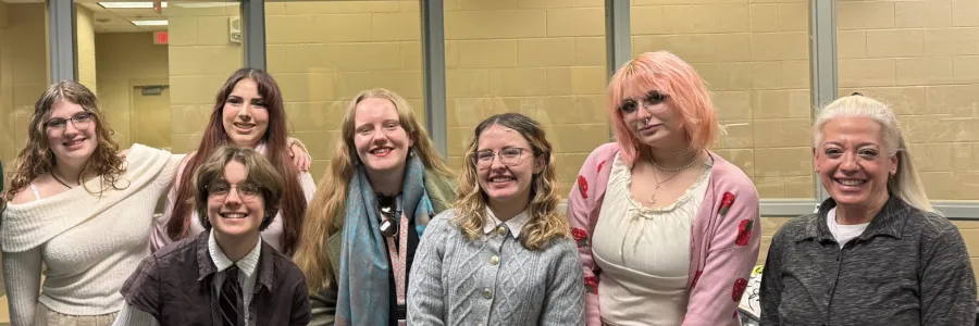 Ms. Harr and the Poetry Club from Corvian High School with Kelly Mergeš