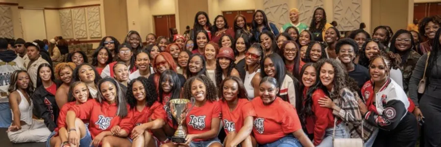 The Iota Rho Chapter of Delta Sigma Theta Sorority Inc. celebrating its stroll competition victory