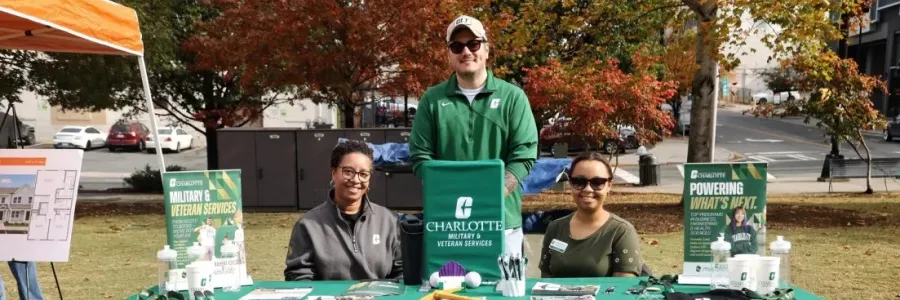 Military & Veteran Services outside at a table