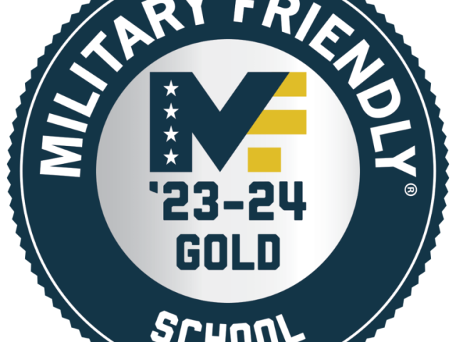 Military Friendly '23-24 Gold Award on blank background