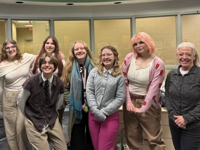Ms. Harr and the Poetry Club from Corvian High School with Kelly Mergeš