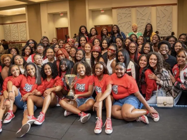 The Iota Rho Chapter of Delta Sigma Theta Sorority Inc. celebrating its stroll competition victory