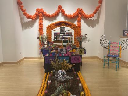 The Ofrenda made by Rosalia Torres-Weiner and UNC Charlotte students for Día de Muertos.