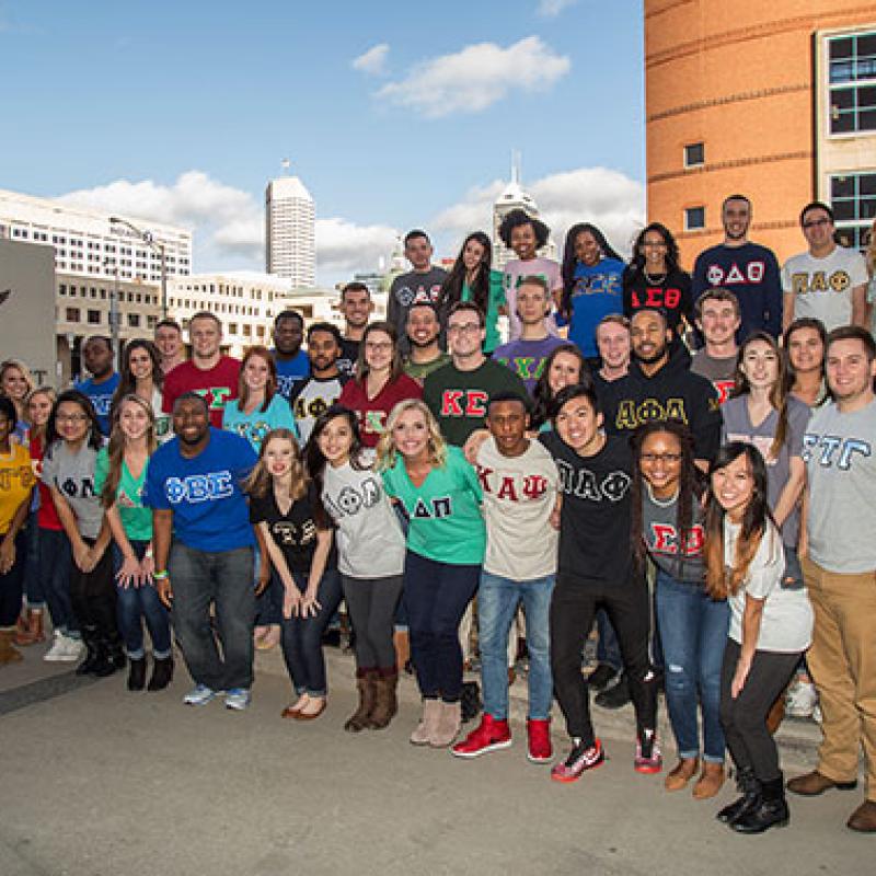 Large group photo consisting of Greek Life Leadership