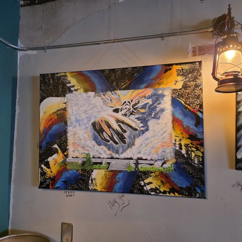 Steven Begley's "Reach of Trust" art at Home Brew Taproom and Tunes
