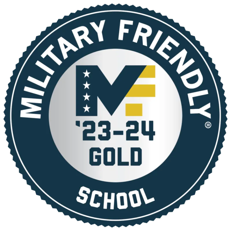 Military Friendly '23-24 Gold Award on blank background