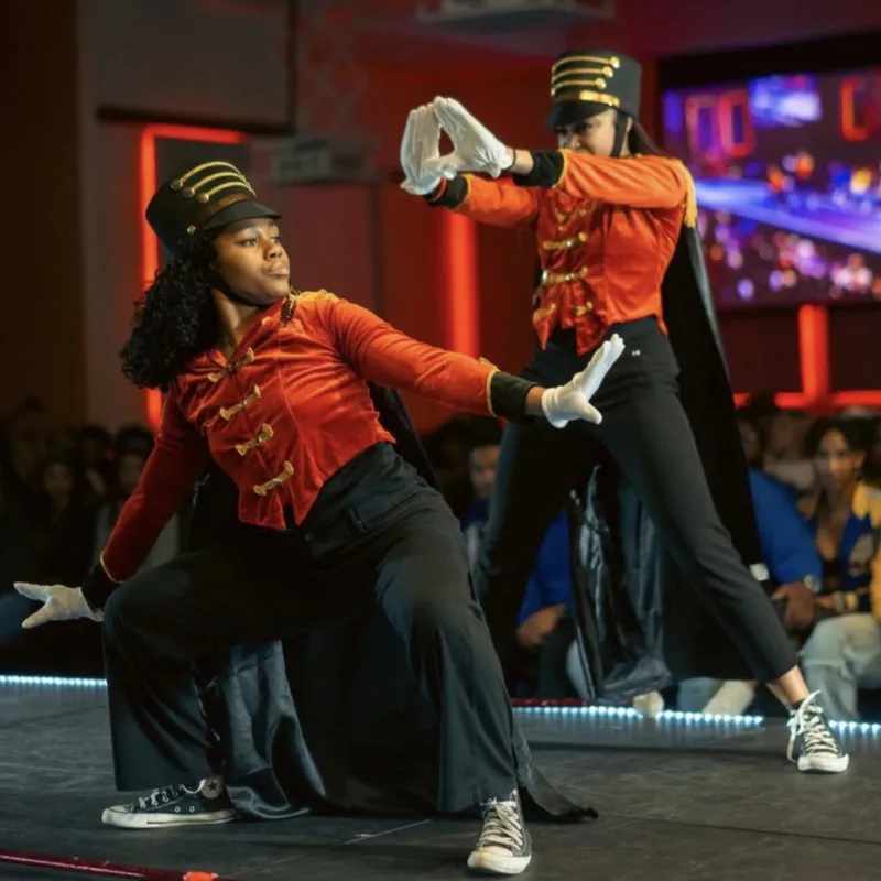 Nona Goffney-Brown in the front left performing in the stroll competition