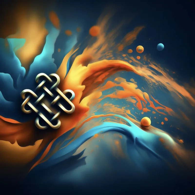 Digital art with a design of orange and blue created by Steven Begley