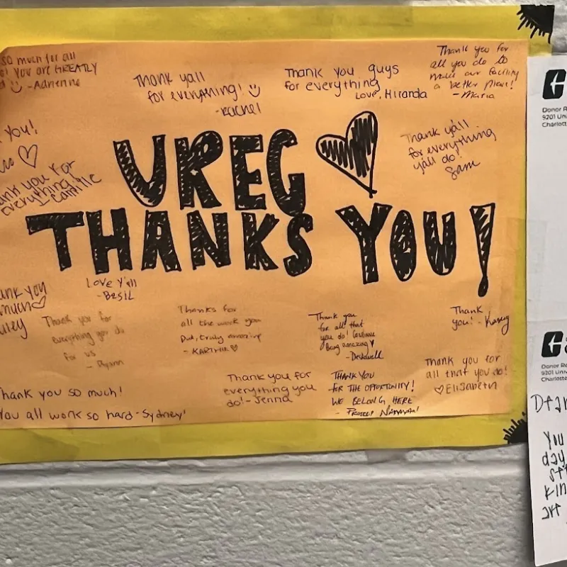 Thank you notes hanging up in Bridget Johnson's office